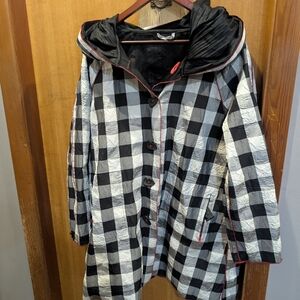 Ubu Reversible Elegant Checkered Or Black Women's Jacket